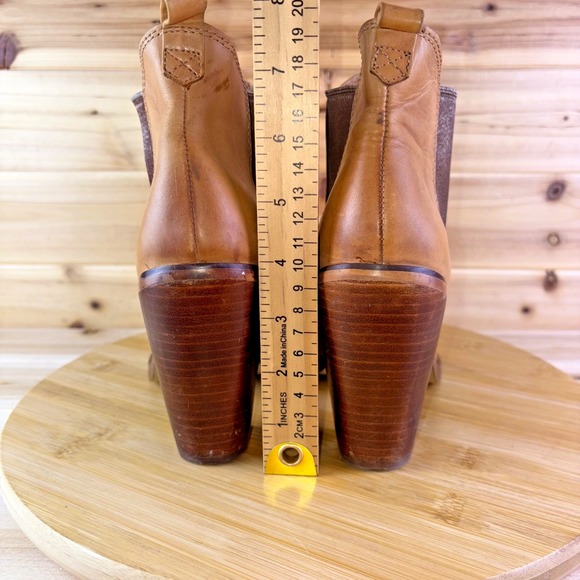 Shoemint Boots Womens 7.5 Spence Cognac Brown Leather Ankle Bootie - Picture 4 of 13